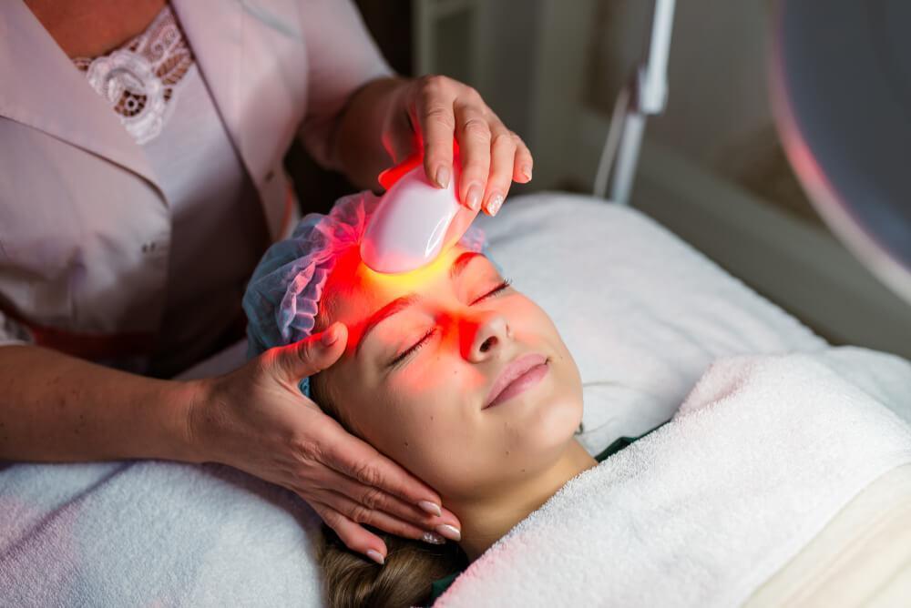 Woman undergoing laser treatment