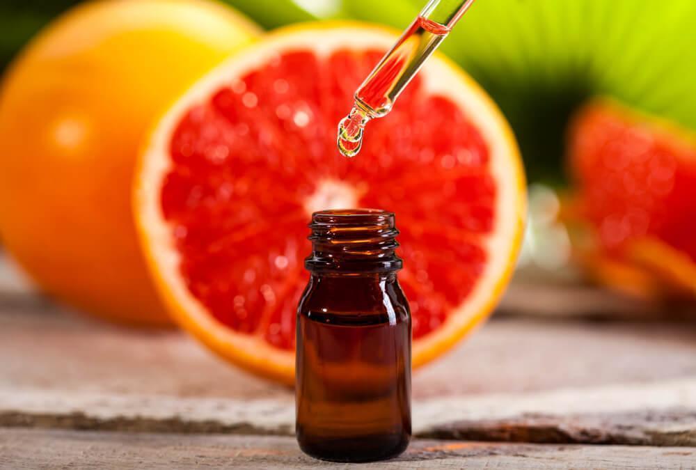 Fruit extract in bottle with dropper