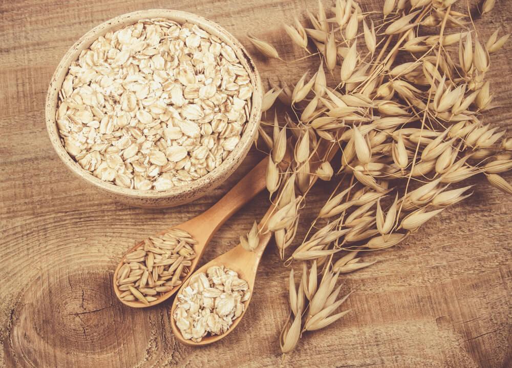 Oatmeal kernels on table