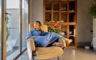 Woman practicing slow living tips